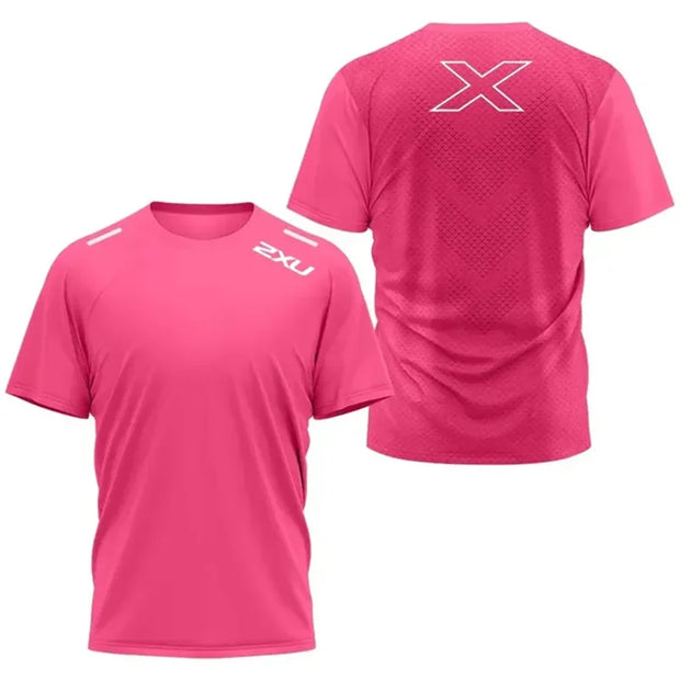 Men's Sports Quick Drying T-shirt 2XU Outdoor Fitness Training Wear Breathable Short Sleeve, Light Loose Top