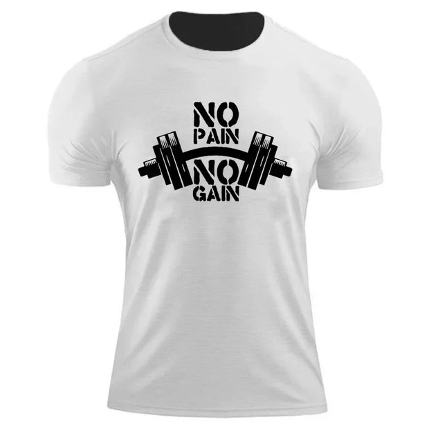 T Shirt for Men no pain no gain Short Sleeve.