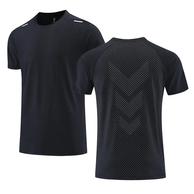 Men's Running T-shirt Quick Drying Fitness T Shirt, Breathable Jogging Sportswear Unisex Tops.