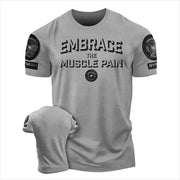 Men's T-Shirt Strength Earned Workout Gy 3D Print T-Shirts Short Sleeves Muscle Man.