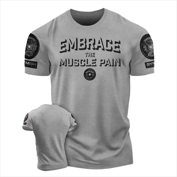 Men's T-Shirt Strength Earned Workout Gy 3D Print T-Shirts Short Sleeves Muscle Man.