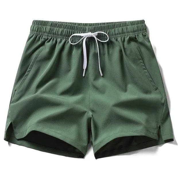 Mens Fitness Lightweight Sweatpants, Casual Pockets Shorts Basic Solid Color.