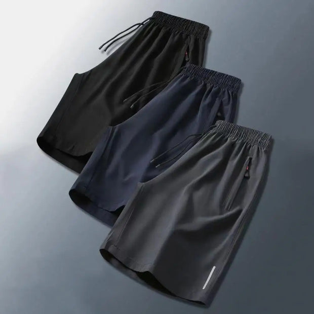 Men's Quick-drying Shorts with Elastic Drawstring Waist Reinforced Pockets for Street And Fitness Wear.