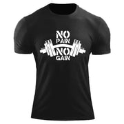 T Shirt for Men no pain no gain Short Sleeve.