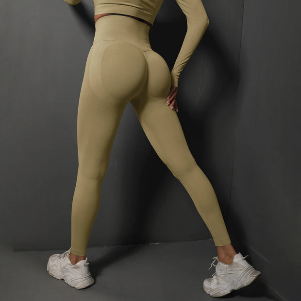 Women's Seamless Gym Leggings Yoga Pants Sexy High Waist Booty Lifting.