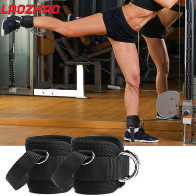 2PCS Ankle Straps for Cable Machines Kickbacks - Adjustable Comfort Ankle Cable Attachments for Gym Ankle Cuff Workout Men Women