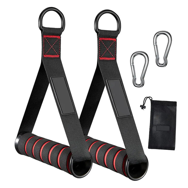 D-Ring Gym Handles Grip Workout Cable Machine Lightweight Handle with Hook Fitness Resistance Accessories for Muscle Training