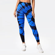 Seamless Tie-dye High-waist  Breathable Yoga Trousers, Tight-fitting Bottoming.