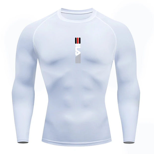 Mens Running Compression T-shirt Long sleeves Sport Tees.