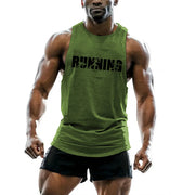 Fitness vest Men's Gym 2d printed tops round neck sport T-shirt breathable quick dry vest