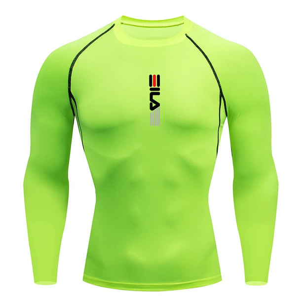 Mens Running Compression T-shirt Long sleeves Sport Tees.