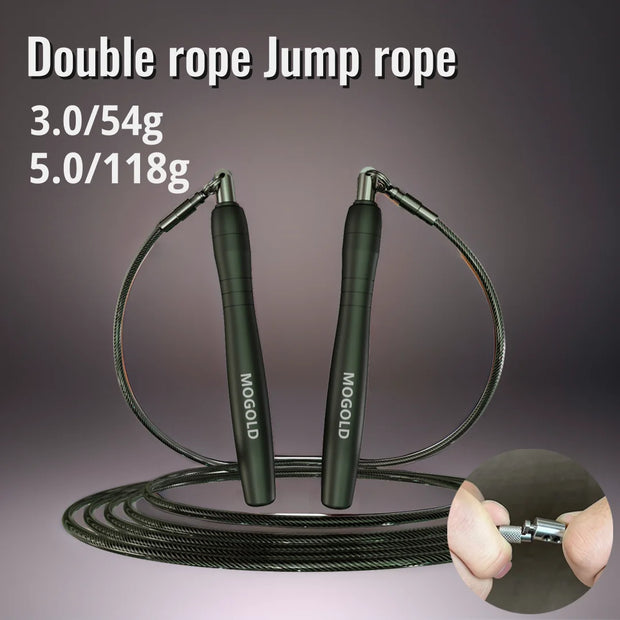 Mogold Double Rope Jump Rope, Weighted Wire Rope