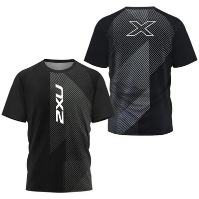 Men's Sports Quick Drying T-shirt 2XU Outdoor Fitness Training Wear Breathable Short Sleeve, Light Loose Top