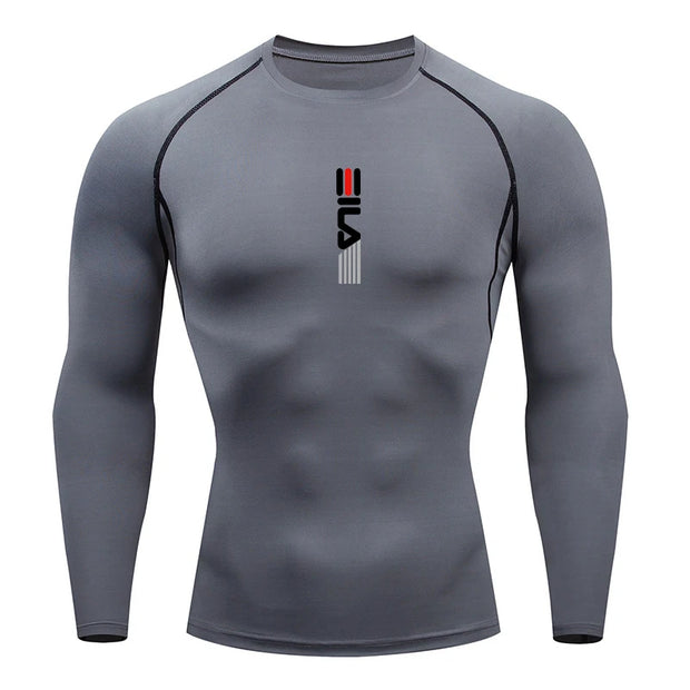 Mens Running Compression T-shirt Long sleeves Sport Tees.