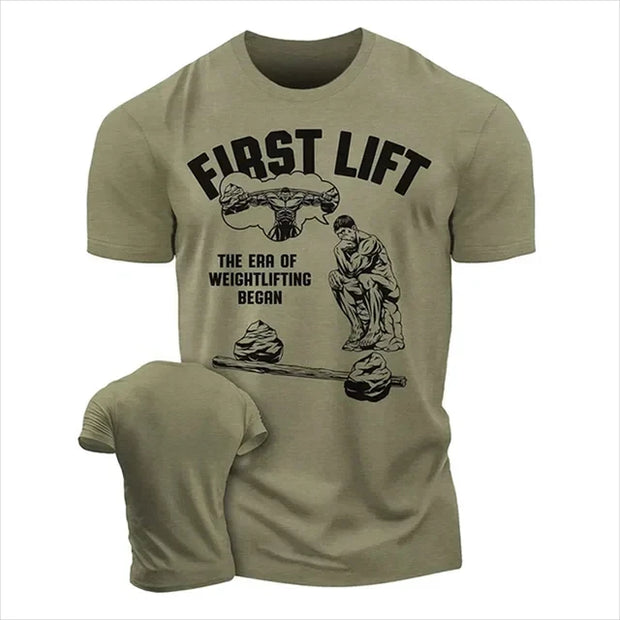 Men's T-Shirt Strength Earned Workout Gy 3D Print T-Shirts Short Sleeves Muscle Man.