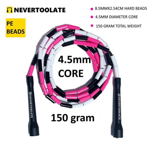 NEVERTOOLATE hard beaded fitness freestyle jump rope.