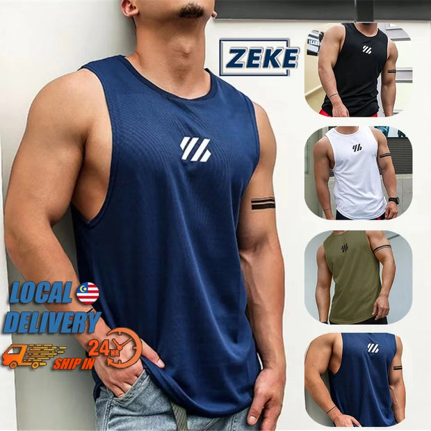 Men's Summer Singlets Quick Dry Sleeveless Gym Shirts Fitness Tank Tops Training Wear.